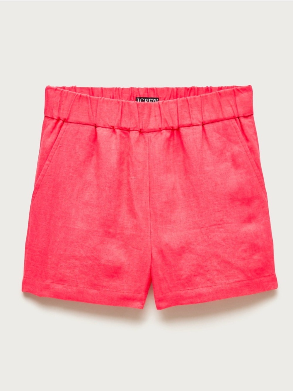 J. Crew Women’s Coral Elastic-Waist Tropez Linen Shorts